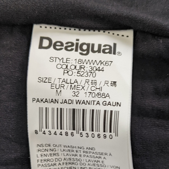 DESIGUAL Rosa Glam Abstract Floral Stripe Midi Sheath Dress M NWT - Picture 8 of 13